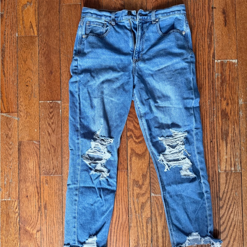 American Eagle Outfitters Light Blue Denim Mom Jeans size 6 short